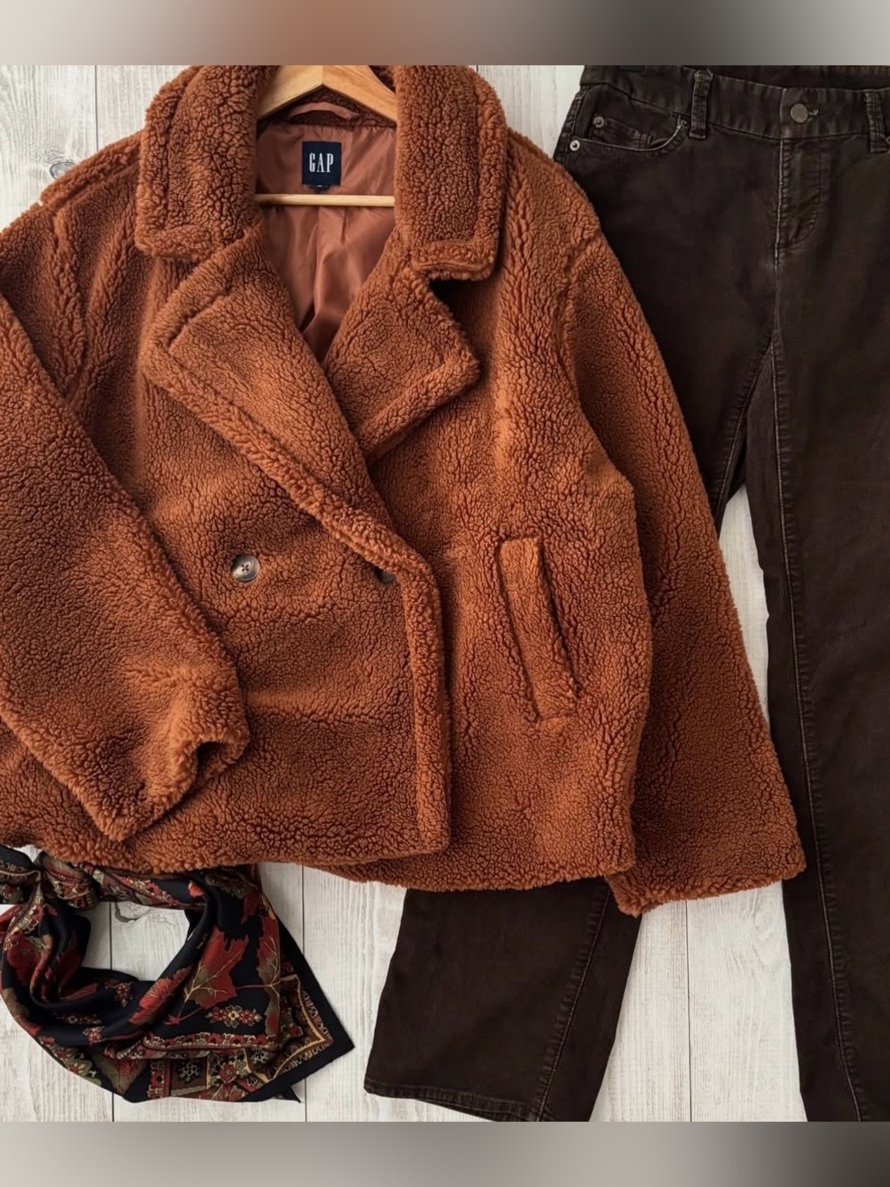 GAP Women's Chestnut Brown Teddy Jacket